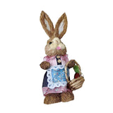 Maxbell DIY Unfinished Easter Bunny Straw Material Package Ornament for Balcony Yard Style B
