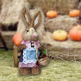 Maxbell DIY Unfinished Easter Bunny Straw Material Package Ornament for Balcony Yard Style B