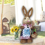 Maxbell DIY Unfinished Easter Bunny Straw Material Package Ornament for Balcony Yard Style B