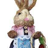 Maxbell DIY Unfinished Easter Bunny Straw Material Package Ornament for Balcony Yard Style B