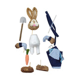 Maxbell DIY Unfinished Easter Bunny Straw Material Package Ornament for Balcony Yard Style C