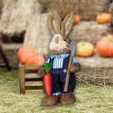 Maxbell DIY Unfinished Easter Bunny Straw Material Package Ornament for Balcony Yard Style C