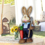 Maxbell DIY Unfinished Easter Bunny Straw Material Package Ornament for Balcony Yard Style C