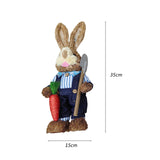 Maxbell DIY Unfinished Easter Bunny Straw Material Package Ornament for Balcony Yard Style C