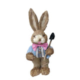 Maxbell DIY Unfinished Easter Bunny Straw Material Package Ornament for Balcony Yard Style D