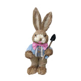 Maxbell DIY Unfinished Easter Bunny Straw Material Package Ornament for Balcony Yard Style D