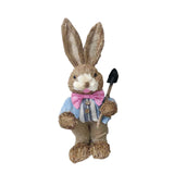 Maxbell DIY Unfinished Easter Bunny Straw Material Package Ornament for Balcony Yard Style D