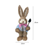 Maxbell DIY Unfinished Easter Bunny Straw Material Package Ornament for Balcony Yard Style D
