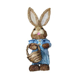Maxbell DIY Unfinished Easter Bunny Straw Material Package Ornament for Balcony Yard Style E