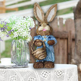 Maxbell DIY Unfinished Easter Bunny Straw Material Package Ornament for Balcony Yard Style E