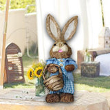 Maxbell DIY Unfinished Easter Bunny Straw Material Package Ornament for Balcony Yard Style E
