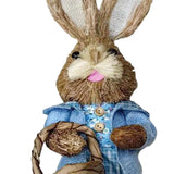 Maxbell DIY Unfinished Easter Bunny Straw Material Package Ornament for Balcony Yard Style E