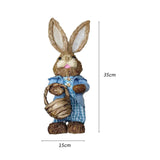 Maxbell DIY Unfinished Easter Bunny Straw Material Package Ornament for Balcony Yard Style E