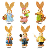 Maxbell Straw Bunny Figurine DIY Material Pack Party Supplies Rabbit Statue for Boys Style A