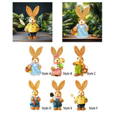 Maxbell Straw Bunny Figurine DIY Material Pack Party Supplies Rabbit Statue for Boys Style A