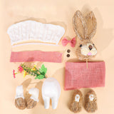 Maxbell Straw Bunny Figurine DIY Material Pack Party Supplies Rabbit Statue for Boys Style A