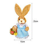 Maxbell Straw Bunny Figurine DIY Material Pack Party Supplies Rabbit Statue for Boys Style A