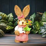 Maxbell Straw Bunny Figurine DIY Material Pack Party Supplies Rabbit Statue for Boys Style B