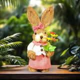 Maxbell Straw Bunny Figurine DIY Material Pack Party Supplies Rabbit Statue for Boys Style B