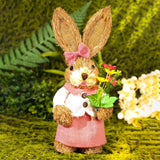 Maxbell Straw Bunny Figurine DIY Material Pack Party Supplies Rabbit Statue for Boys Style B