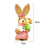 Maxbell Straw Bunny Figurine DIY Material Pack Party Supplies Rabbit Statue for Boys Style B