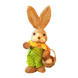Maxbell Straw Bunny Figurine DIY Material Pack Party Supplies Rabbit Statue for Boys Style C
