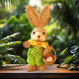 Maxbell Straw Bunny Figurine DIY Material Pack Party Supplies Rabbit Statue for Boys Style C