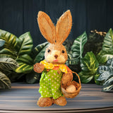 Maxbell Straw Bunny Figurine DIY Material Pack Party Supplies Rabbit Statue for Boys Style C