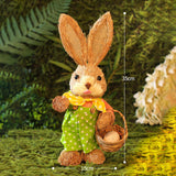 Maxbell Straw Bunny Figurine DIY Material Pack Party Supplies Rabbit Statue for Boys Style C