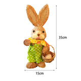 Maxbell Straw Bunny Figurine DIY Material Pack Party Supplies Rabbit Statue for Boys Style C
