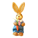 Maxbell Straw Bunny Figurine DIY Material Pack Party Supplies Rabbit Statue for Boys Style D