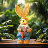 Maxbell Straw Bunny Figurine DIY Material Pack Party Supplies Rabbit Statue for Boys Style D