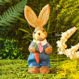 Maxbell Straw Bunny Figurine DIY Material Pack Party Supplies Rabbit Statue for Boys Style D