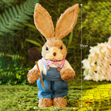 Maxbell Straw Bunny Figurine DIY Material Pack Party Supplies Rabbit Statue for Boys Style E