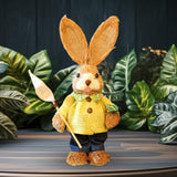 Maxbell Straw Bunny Figurine DIY Material Pack Party Supplies Rabbit Statue for Boys Style F