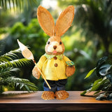 Maxbell Straw Bunny Figurine DIY Material Pack Party Supplies Rabbit Statue for Boys Style F