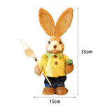 Maxbell Straw Bunny Figurine DIY Material Pack Party Supplies Rabbit Statue for Boys Style F