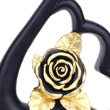 Maxbell 1 Pair Resin Swan Couple Sculpture Desktop Decoration for Coffee Table Decor Black