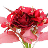 Maxbell Artificial Flowers Flower Arrangement DIY Bathroom Fake Long Stem Fake Roses Red