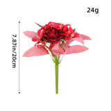 Maxbell Artificial Flowers Flower Arrangement DIY Bathroom Fake Long Stem Fake Roses Red