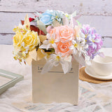 Maxbell Artificial Flowers Flower Arrangement DIY Bathroom Fake Long Stem Fake Roses Red