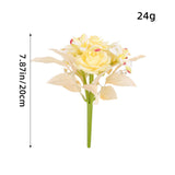 Maxbell Artificial Flowers Flower Arrangement DIY Bathroom Fake Long Stem Fake Roses Yellow