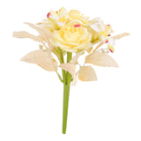 Maxbell Artificial Flowers Flower Arrangement DIY Bathroom Fake Long Stem Fake Roses Yellow