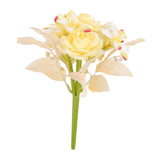 Maxbell Artificial Flowers Flower Arrangement DIY Bathroom Fake Long Stem Fake Roses Yellow