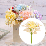 Maxbell Artificial Flowers Flower Arrangement DIY Bathroom Fake Long Stem Fake Roses Yellow