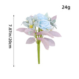 Maxbell Artificial Flowers Flower Arrangement DIY Bathroom Fake Long Stem Fake Roses Blue