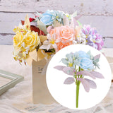 Maxbell Artificial Flowers Flower Arrangement DIY Bathroom Fake Long Stem Fake Roses Blue