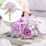 Maxbell Artificial Flowers Flower Arrangement DIY Bathroom Fake Long Stem Fake Roses Violet