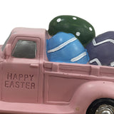 Maxbell Easter Truck with Dinosaur Eggs Pink Easter Ornament for Mantel Kitchen Home