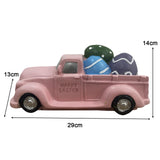 Maxbell Easter Truck with Dinosaur Eggs Pink Easter Ornament for Mantel Kitchen Home